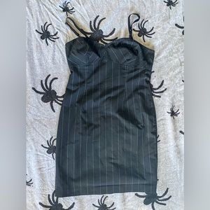vintage mall goth pinstripe dress